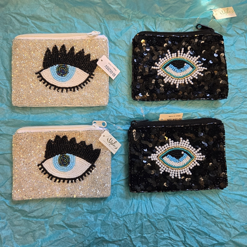 (SOLD) Beaded Con Purse ( Eye of Horus)